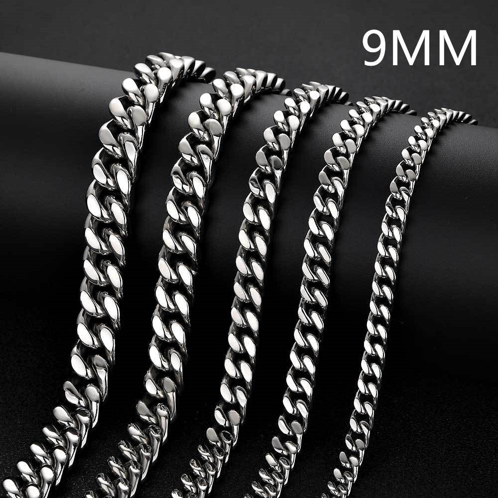 Stainless Steel Chain Four Sides Grinding Cuban Chain For Men