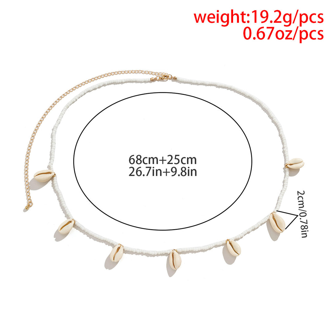 Retro Easy Matching Single Circle Bead Woven Classic Style Body Chains Beach Style Shell Sexy Waist Chain