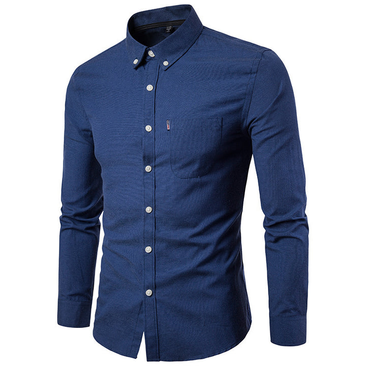 Shirts Korean Men Slim Long Sleeve Dress Shirt