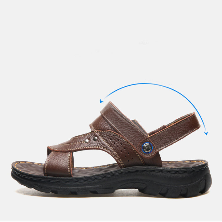 Men Sandals Summer Beach Shoes Adjustable Back Strap 