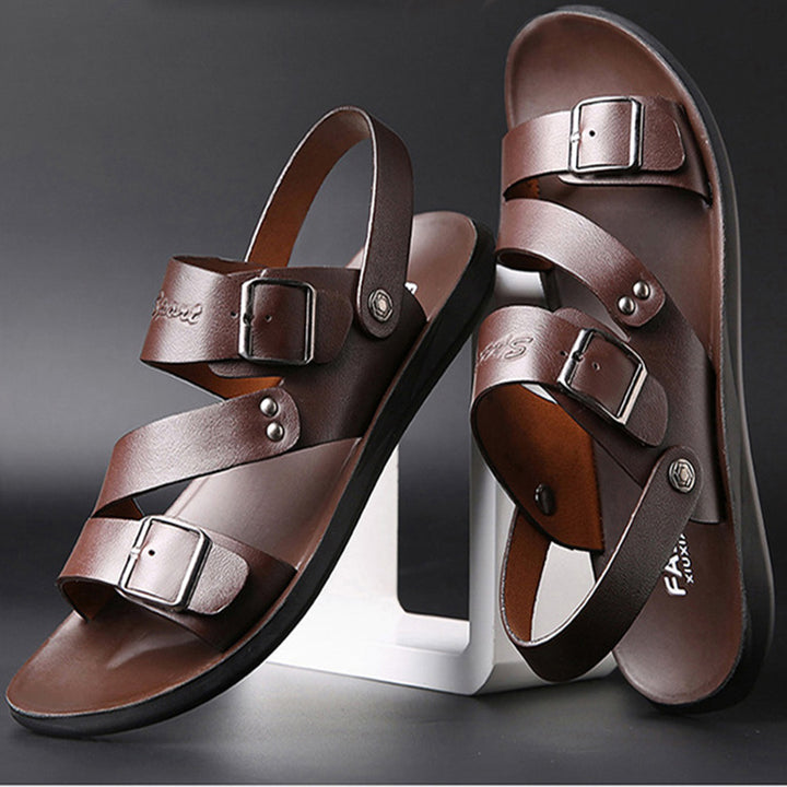 Sandals Men Casual Comfortable Barefoot Buckle Shoes