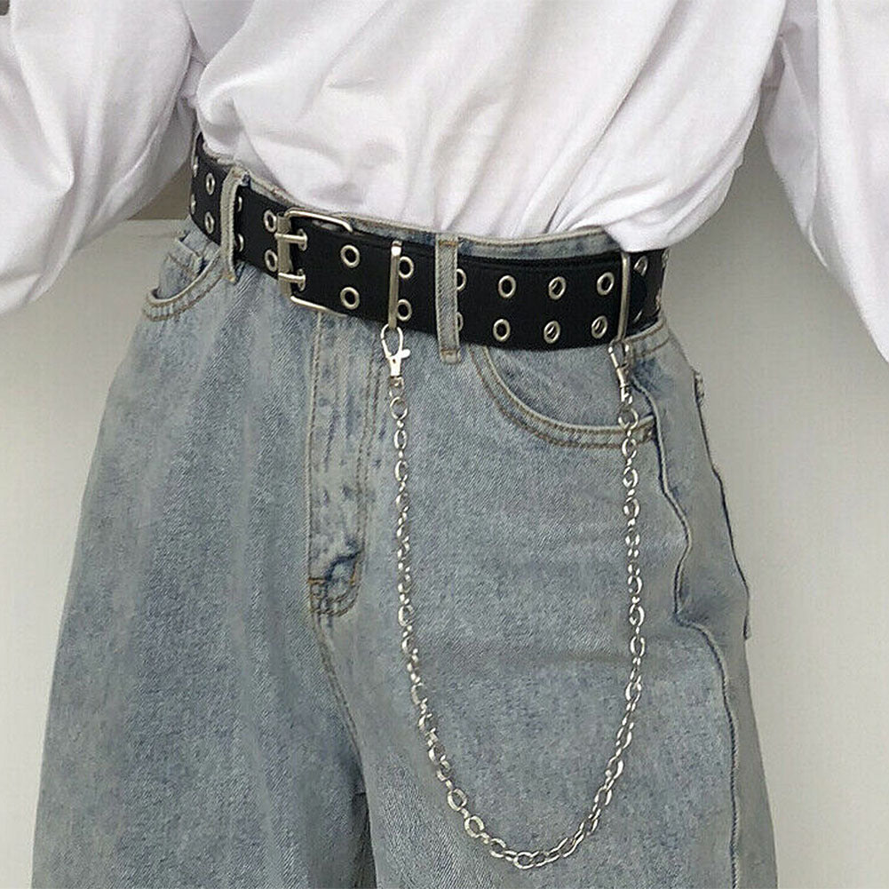 Korean style jeans fashion hanging chain decoration