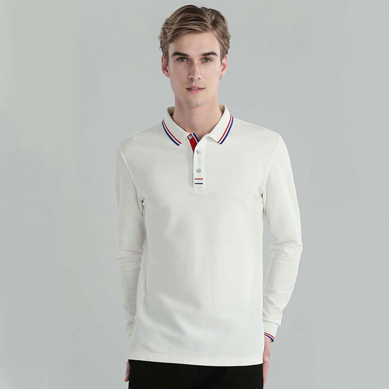 Men's Polo Shirts Fashion Casual Lapel Tops Autumn And Winter Long Sleeves