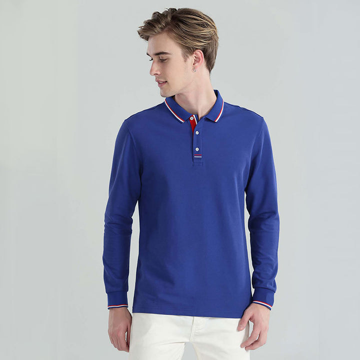 Men's Polo Shirts Fashion Casual Lapel Tops Autumn And Winter Long Sleeves