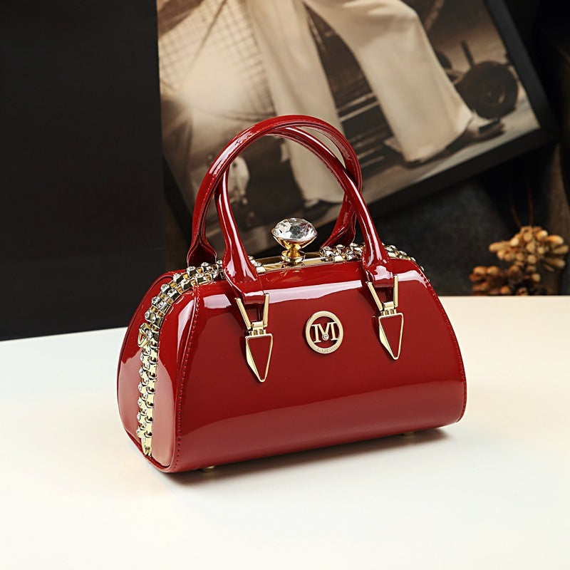 Luxury Leather Handbags Patent leather luxury handbag for women niche