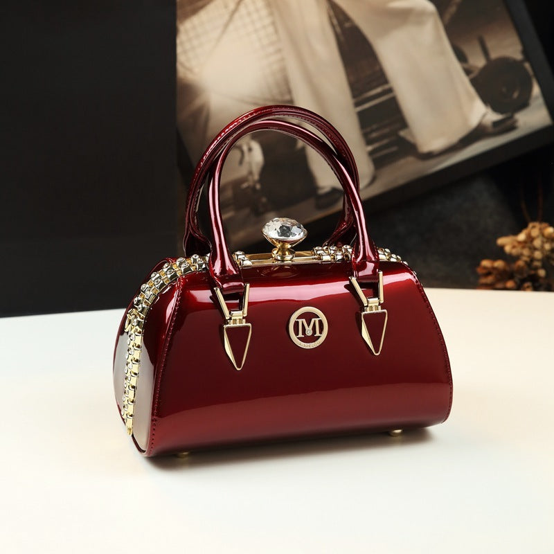 Luxury Leather Handbags Patent leather luxury handbag for women niche