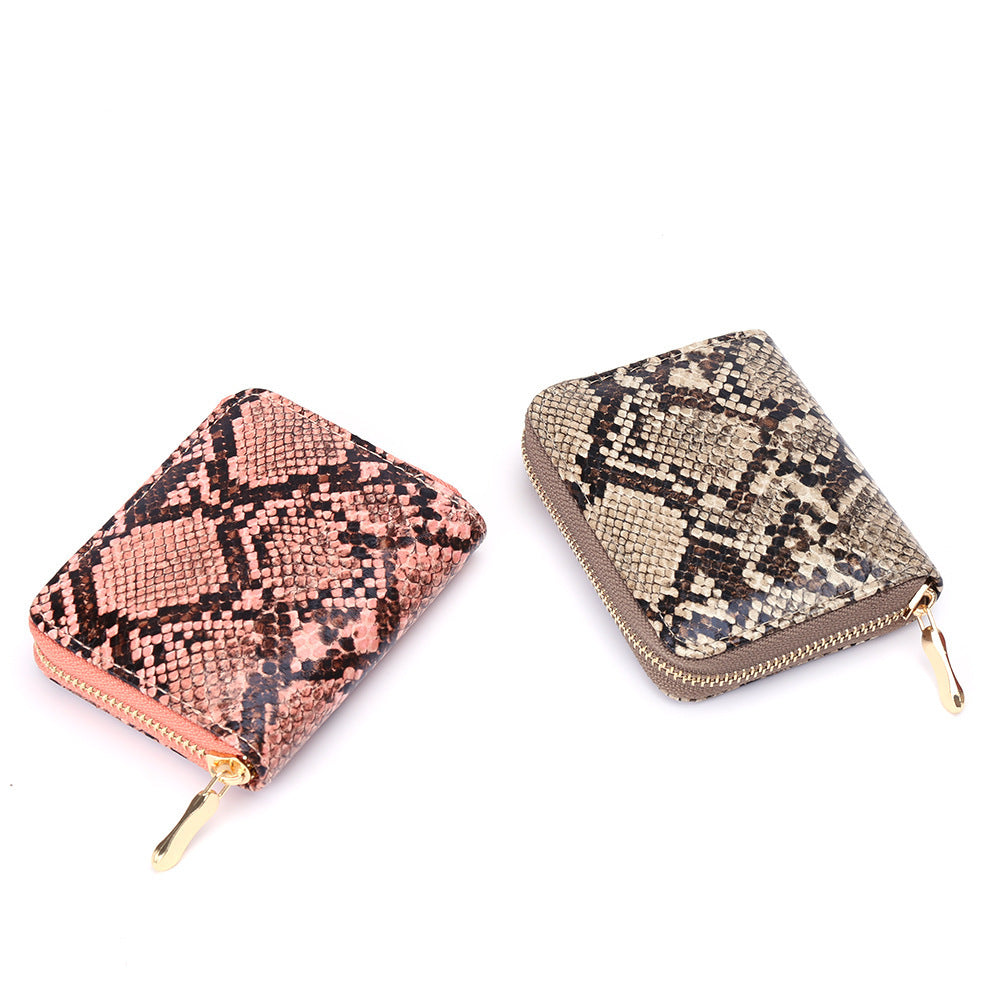 Snakeskin Wallet Women Zipper Coin Purse