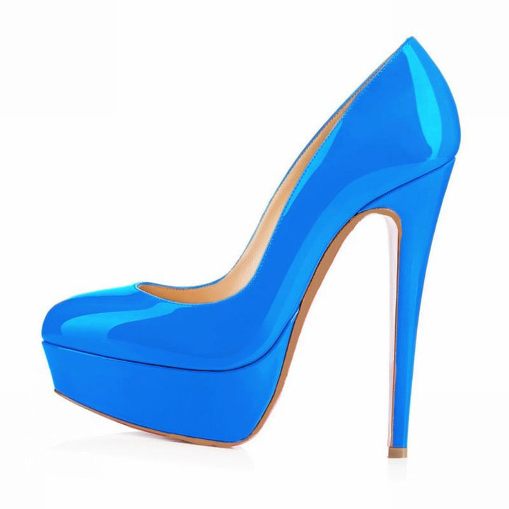 American Large Size High Heels Baotou Round Toe Women'