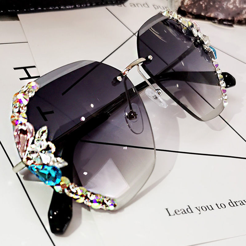 Luxury Rhinestone Square Sunglasses Women Fashion Outdoor Shades