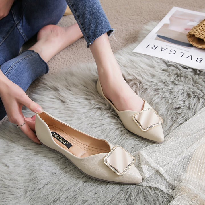 Hollow Large Size Pointed Toe Flats