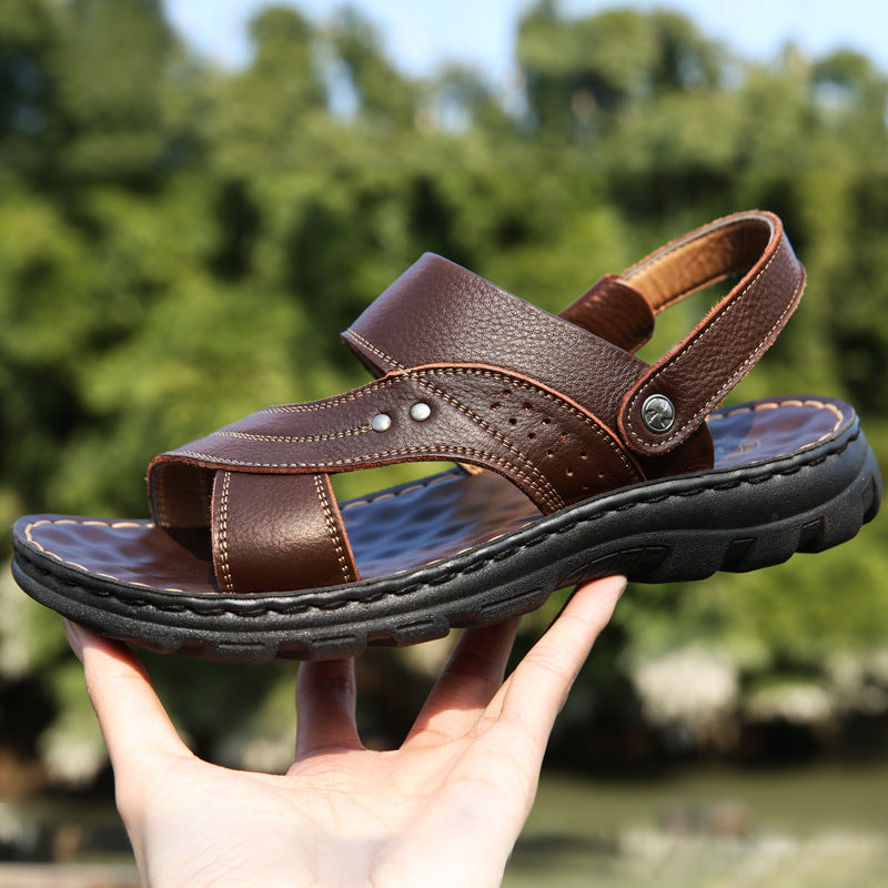 Men Sandals Summer Beach Shoes Adjustable Back Strap 