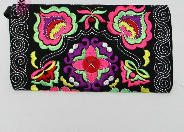 Women Ethnic Handmade Embroidered Wristlet Clutch Bag Vintage Purse Wallet