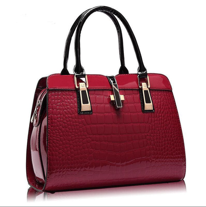 leather tote bags crocodile pattern luxury handbags for women cross-body