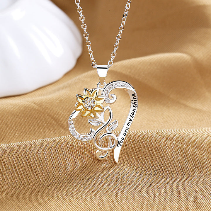 Sunflower Pendant Trend Heart Clavicle Chain