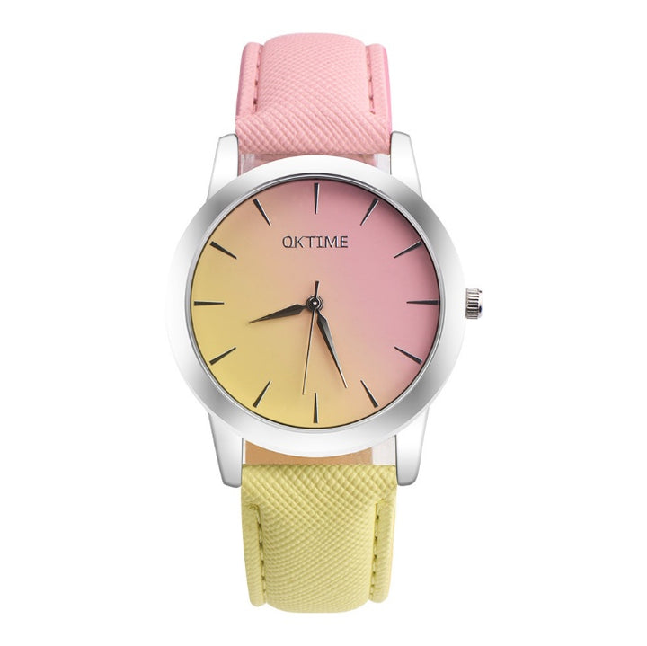 Fashion Casual Retro Rainbow Design Watch Women Analog Quartz Wristwatches Clock   Elegant Lady Wristwatch Woman Time