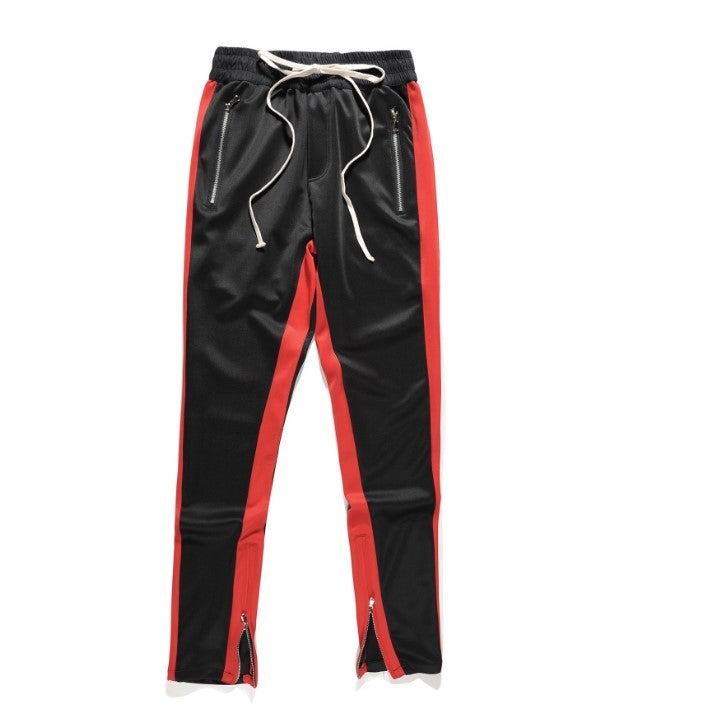 FOG Bibb with uniform pants pants trousers inside zipper retro color stripe men's casual pants