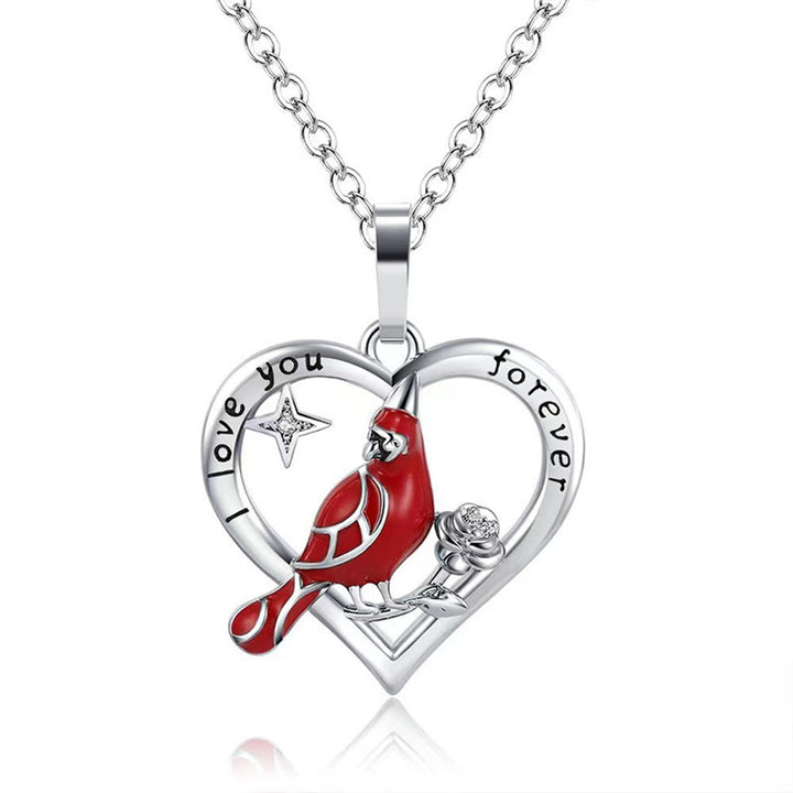 Cardinal Heart Pendant Necklace