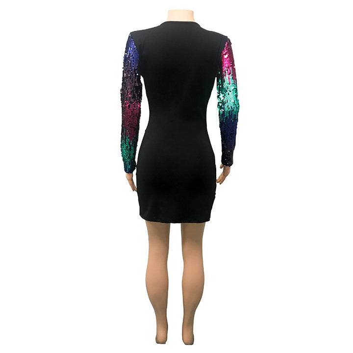 Gradient sequin sexy dress