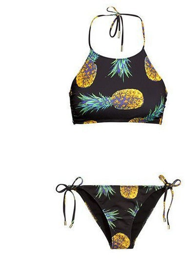 Pineapple Print Swimsuit Bikinis Suit