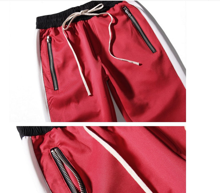 FOG Bibb with uniform pants pants trousers inside zipper retro color stripe men's casual pants