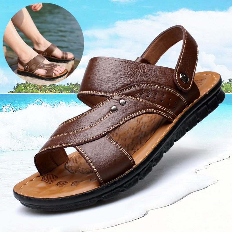 Men Sandals Summer Beach Shoes Adjustable Back Strap                 