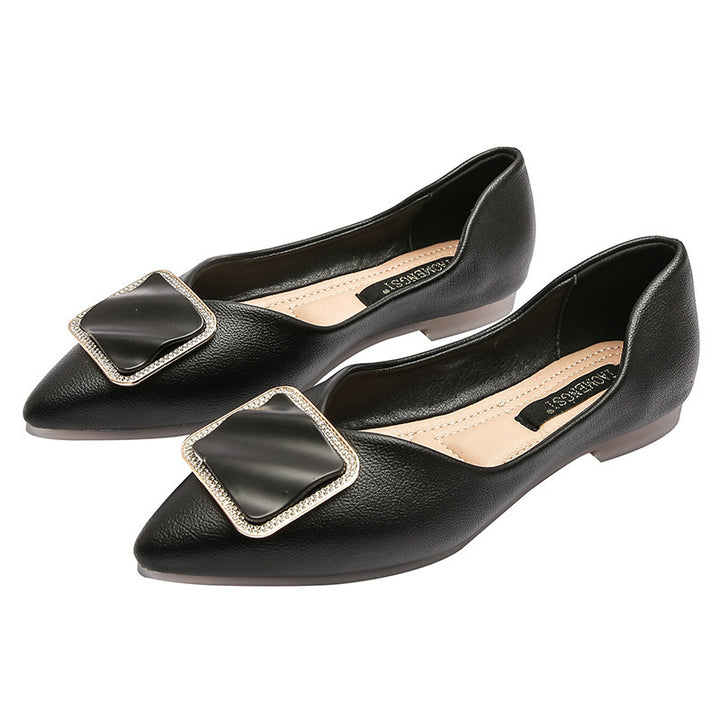 Hollow Large Size Pointed Toe Flats