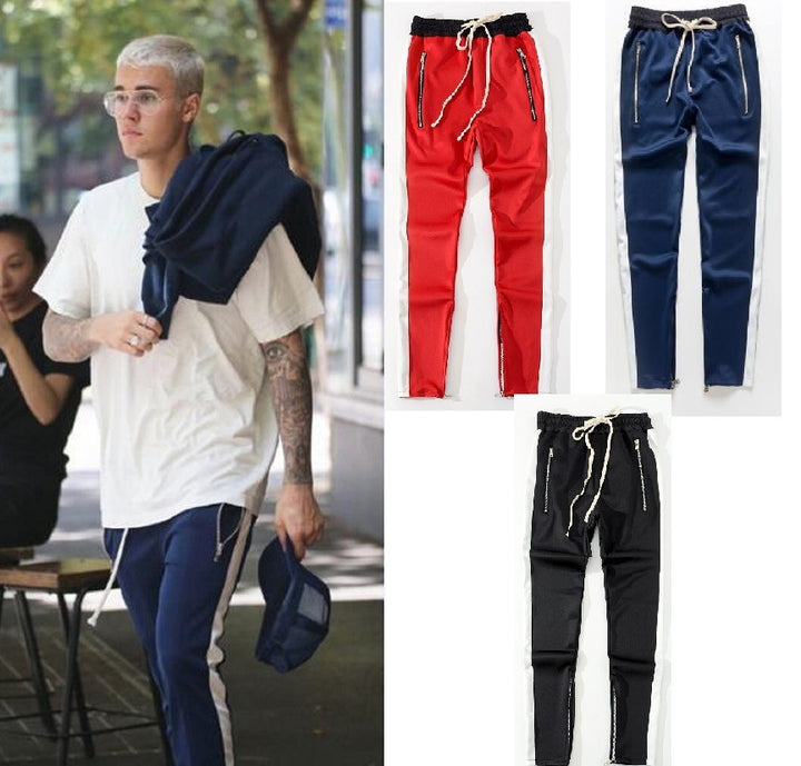 FOG Bibb with uniform pants pants trousers inside zipper retro color stripe men's casual pants