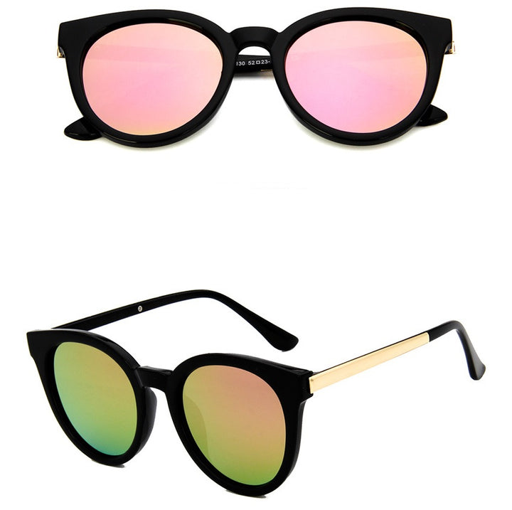 Cat eyepink sunglasses woman shades mirror female square sunglasses for women coating oculos fashion brand sunglasses