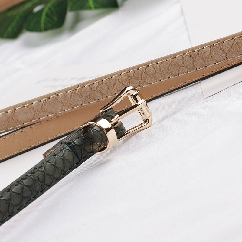 Women's New Fashion All-match Snake Pattern Pin Buckle Belt