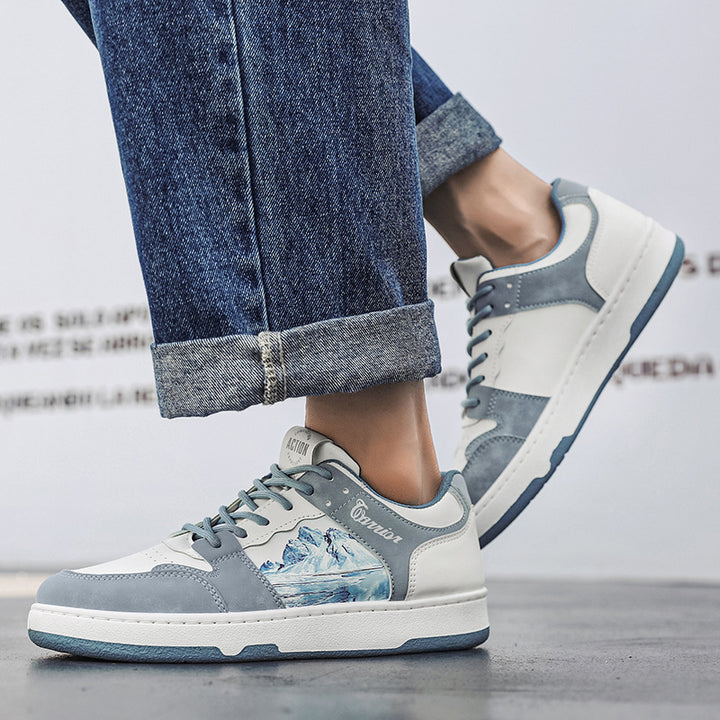 Versatile Casual Ink Painting Sneakers For Men