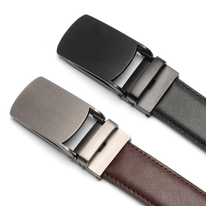 Men's Automatic Buckle Two-layer Leather Belt