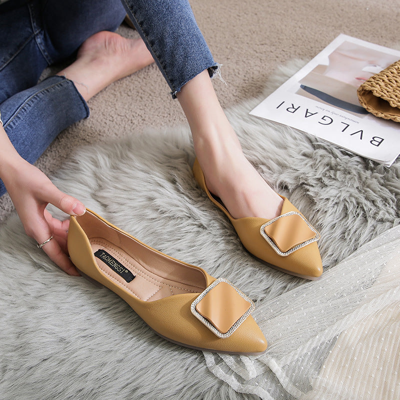 Hollow Large Size Pointed Toe Flats