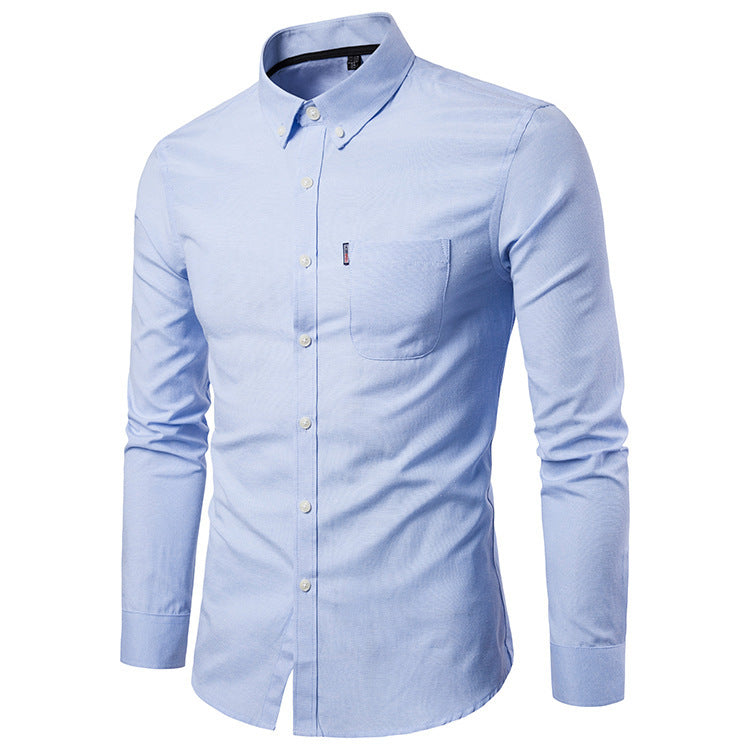 Shirts Korean Men Slim Long Sleeve Dress Shirt