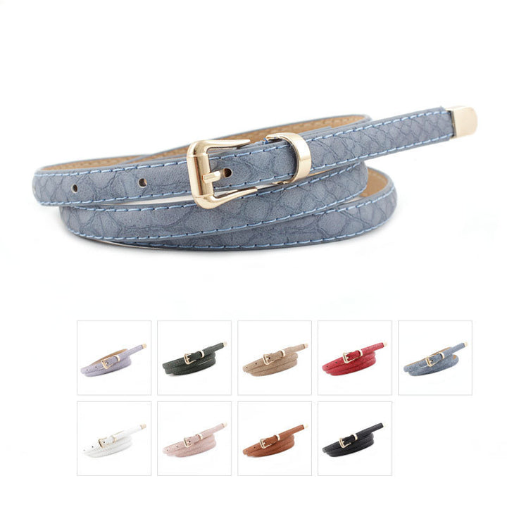 Women's New Fashion All-match Snake Pattern Pin Buckle Belt