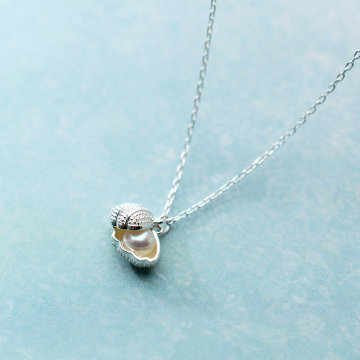 Simple Elegant Silver Shell Necklace For Women