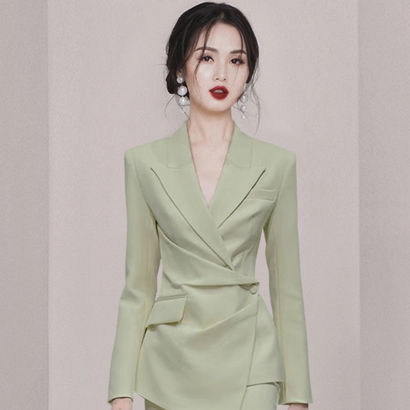 High-grade Retro Pleated Suit Suit Women