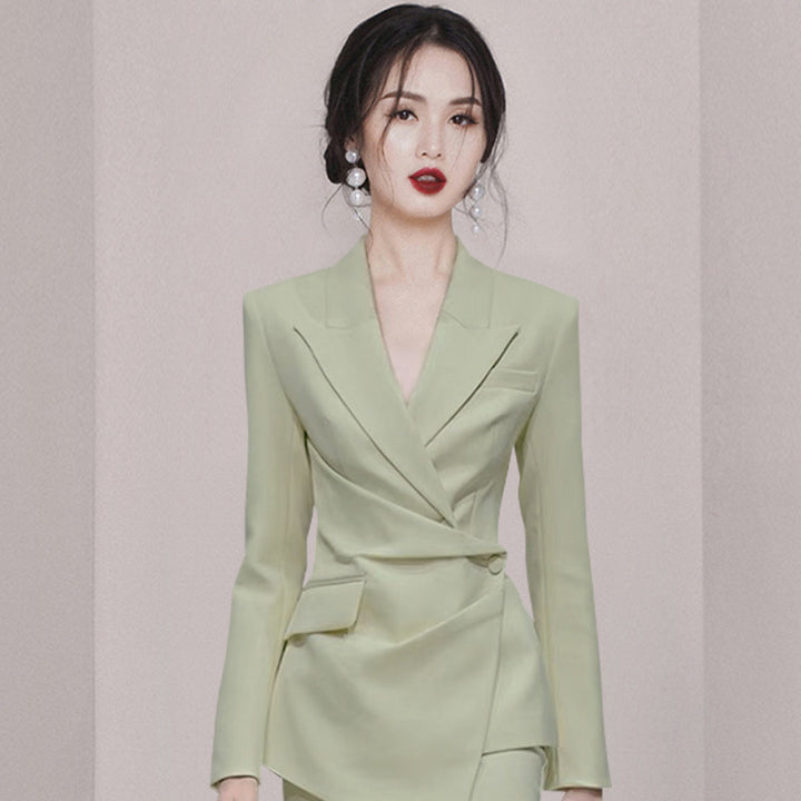 High-grade Retro Pleated Suit Suit Women