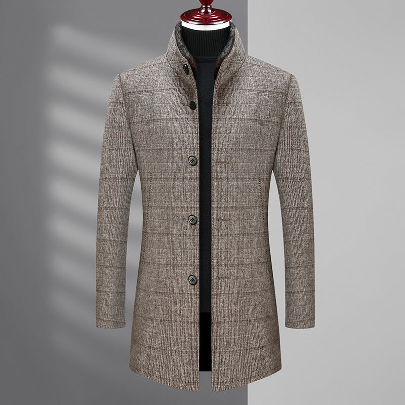 Thick Woolen Coat For Middle-aged Men