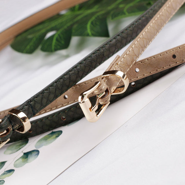 Women's New Fashion All-match Snake Pattern Pin Buckle Belt