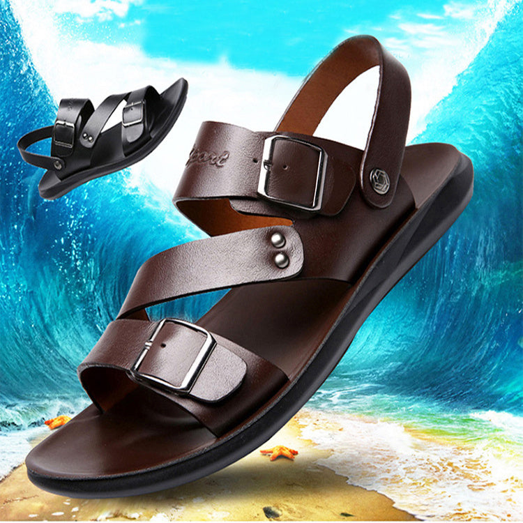 Sandals Men Casual Comfortable Barefoot Buckle Shoes