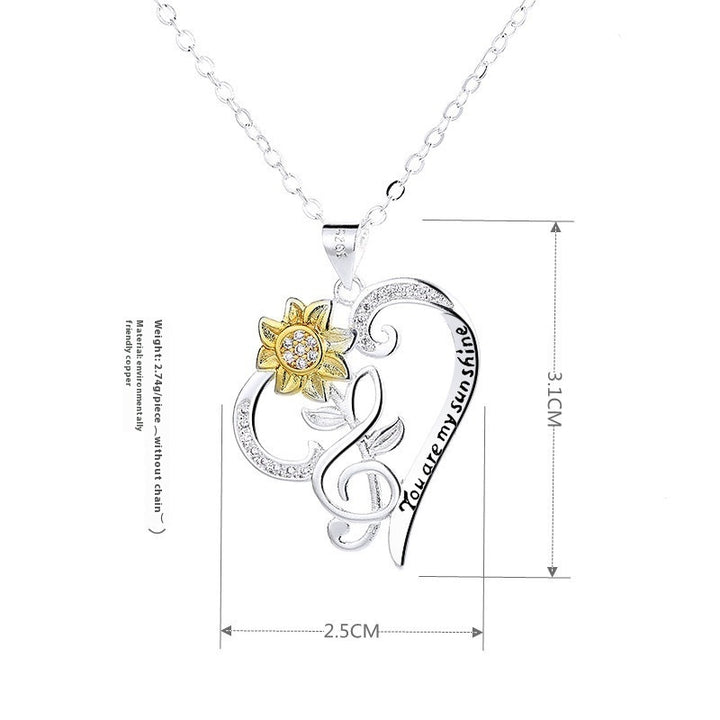 Sunflower Pendant Trend Heart Clavicle Chain