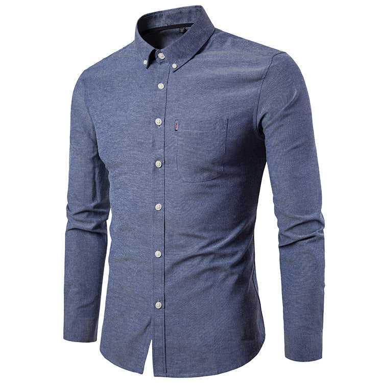 Shirts Korean Men Slim Long Sleeve Dress Shirt