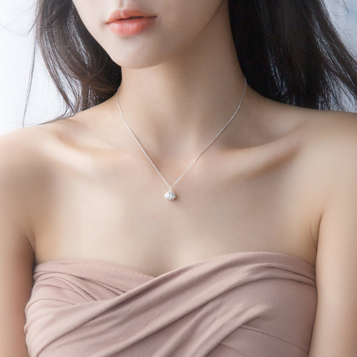 Simple Elegant Silver Shell Necklace For Women