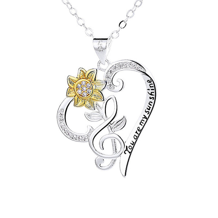 Sunflower Pendant Trend Heart Clavicle Chain