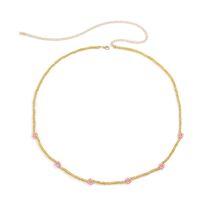 Trendy Single-layer Small Daisy Rice Bead Waist Chain