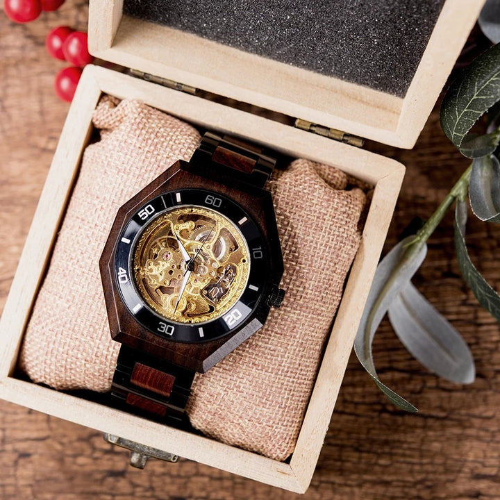 Automatic Wood Mechanical Men Fashion Watch