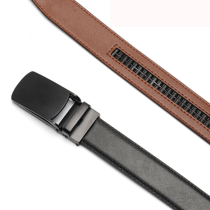 Men's Automatic Buckle Two-layer Leather Belt