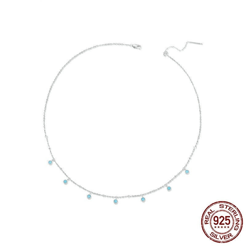 Blue Smart Tophus Necklace S925 Sterling Silver Necklace